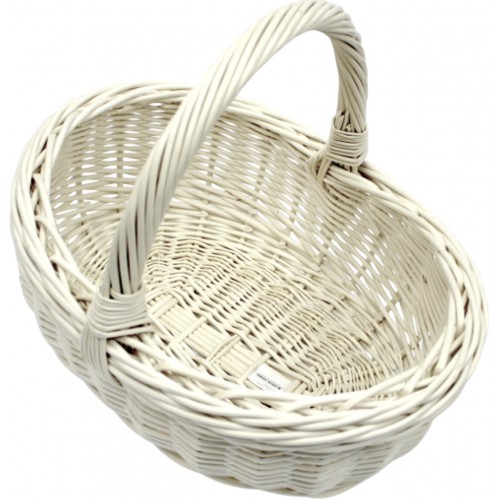 Кошик плетен. "Човник" білий 37х29х13см №5