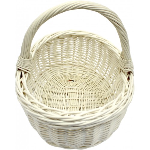 Кошик плетен. "Човник" білий 37х29х13см №5