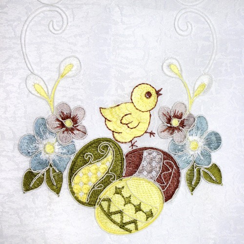 Великодня серветка "Крашанки з курчатами" прямокут. 48х33см №81525(12)