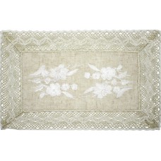 Великодня серветка "Квіти" прямокут. 48х33см кремовий обідок №50355(12)