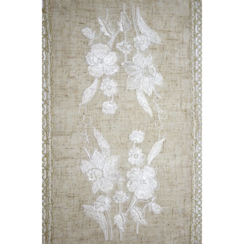 Великодня серветка "Квіти" прямокут. 48х33см кремовий обідок №50355(12)