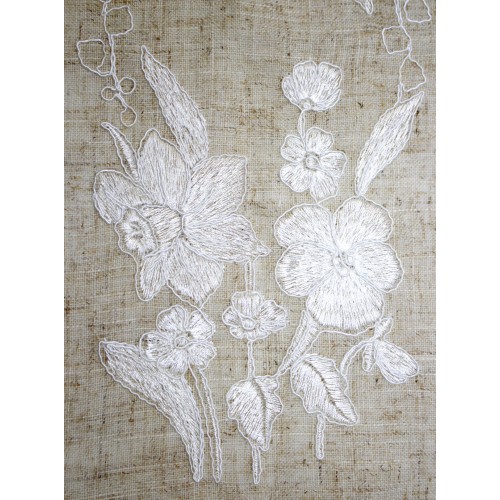 Великодня серветка "Квіти" прямокут. 48х33см кремовий обідок №50355(12)