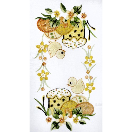 Великодня серветка "Паска з курчам" прямокут. 48х33см №80771(12)