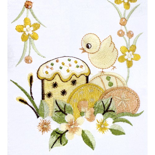 Великодня серветка "Паска з курчам" прямокут. 48х33см №80771(12)