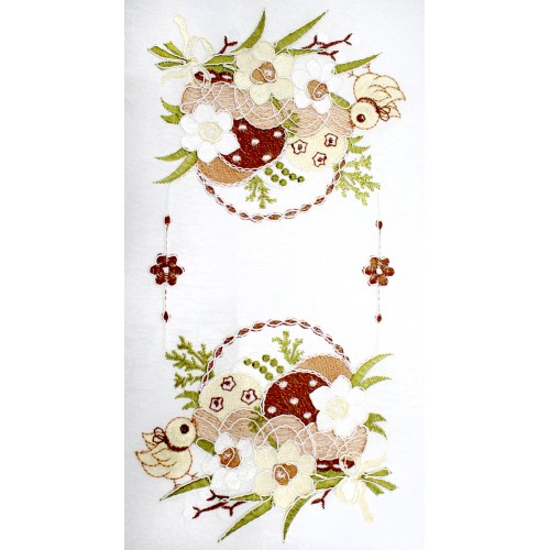 Великодня серветка "Крашанки в кошику" прямокут. 48х33см №30352