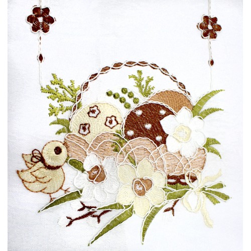 Великодня серветка "Крашанки в кошику" прямокут. 48х33см №30352