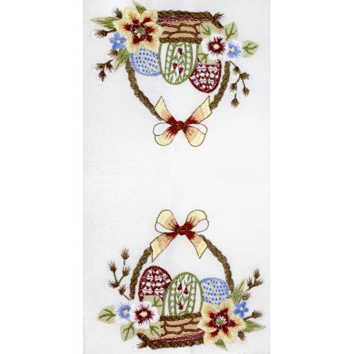 Великодня серветка "Крашанки в кошику" прямокут. 48х33см №002(6)