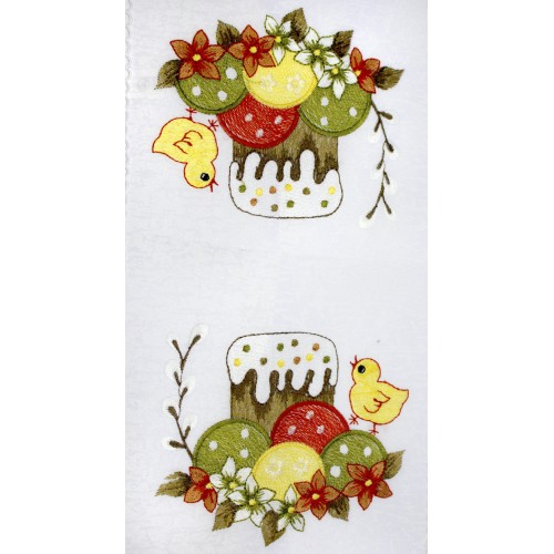 Великодня серветка "Крашанки з курчам" прямокут. 48х33см №81529(12)