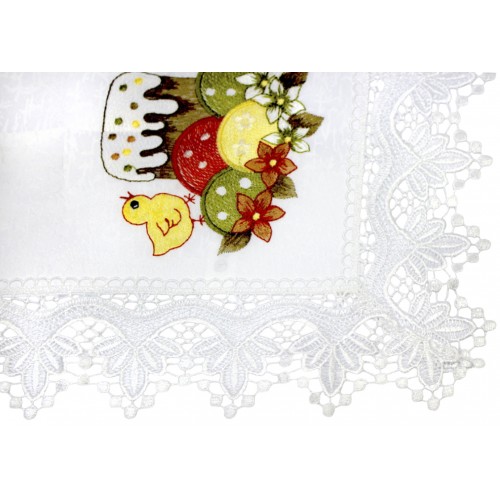 Великодня серветка "Крашанки з курчам" прямокут. 48х33см №81529(12)