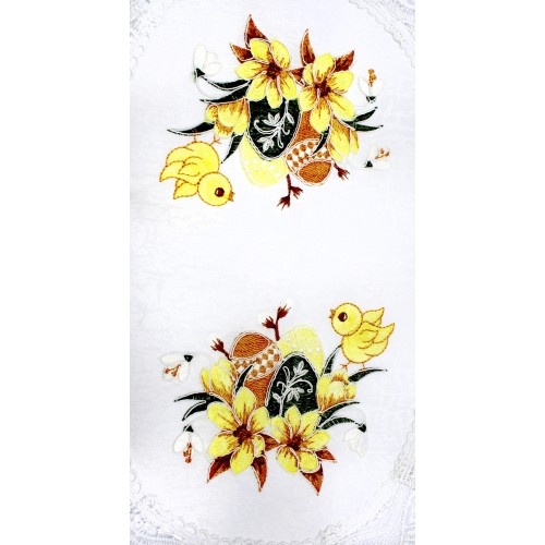 Великодня серветка "Крашанки з паскою" овальна 48х31см №50348(12)