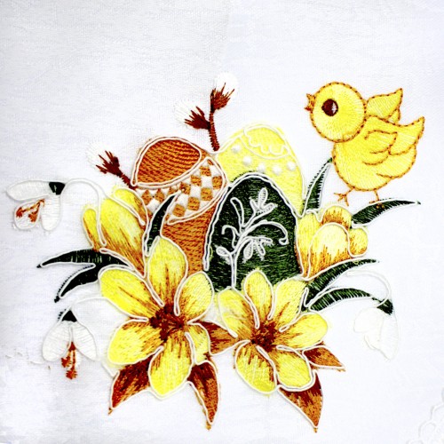 Великодня серветка "Крашанки з паскою" овальна 48х31см №50348(12)