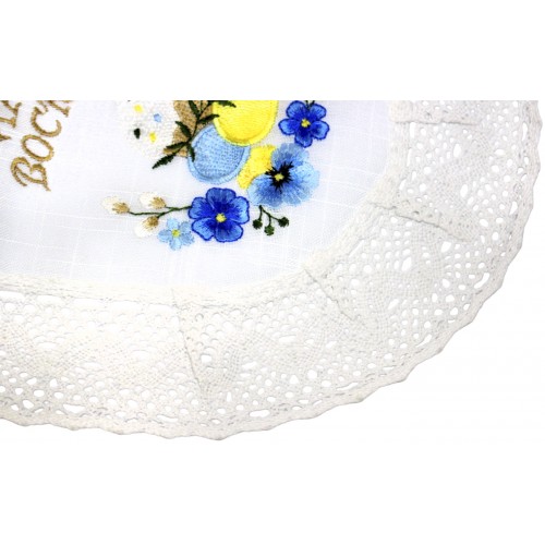 Великодня серветка "Крашанки з квітами" овальна 48х31см №30348(12)