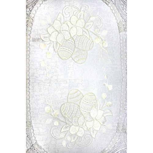 Великодня серветка "Крашанки з квітами" овал. 48х31см №30294(12)