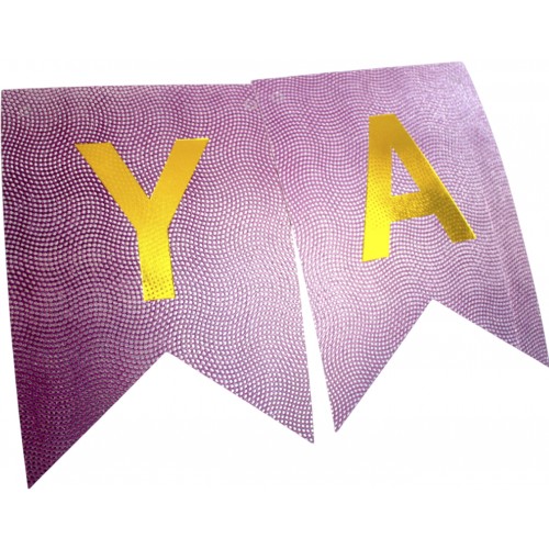 Гірлянда "Happy Birthday" стрази рожева