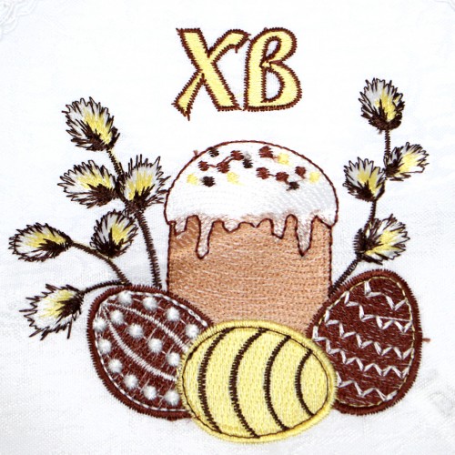 Великодня серветка "Паска" мала круг. 30х30см біла №81352В/7960