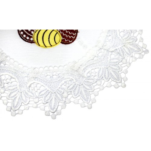 Великодня серветка "Паска" мала круг. 30х30см біла №81352В/7960