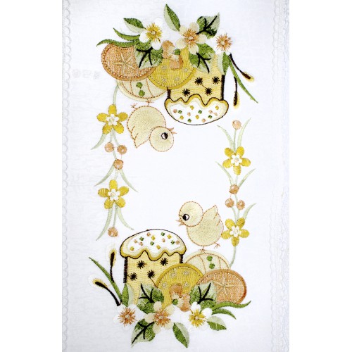 Великодня серветка "Паска з курчам" прямокут. 48х33см №80771(12)