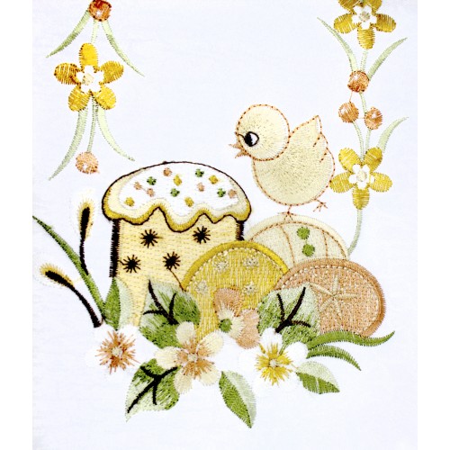 Великодня серветка "Паска з курчам" прямокут. 48х33см №80771(12)