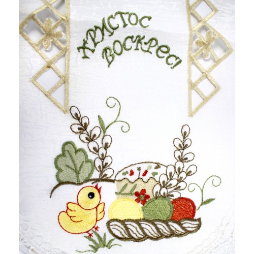 Великодня серветка "Крашанки з котиками" овальна 48х31см №80510(12)