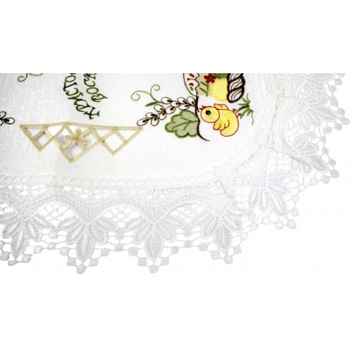 Великодня серветка "Крашанки з котиками" овальна 48х31см №80510(12)