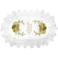 Великодня серветка "Христос Воскрес,паска з крашанками" овал. 48х31см №50465