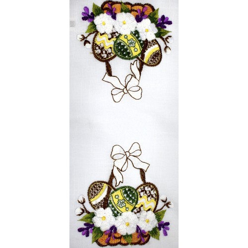 Великодня серветка "Крашанки в кошику" прямок. 48х31см №43274