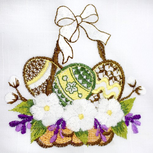 Великодня серветка "Крашанки в кошику" прямок. 48х31см №43274