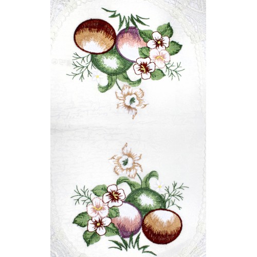 Великодня серветка "Крашанки з квітами" овал. 48х31см №43276(12)