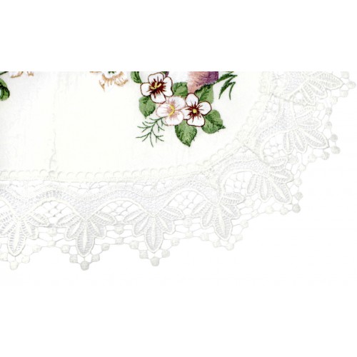 Великодня серветка "Крашанки з квітами" овал. 48х31см №43276(12)