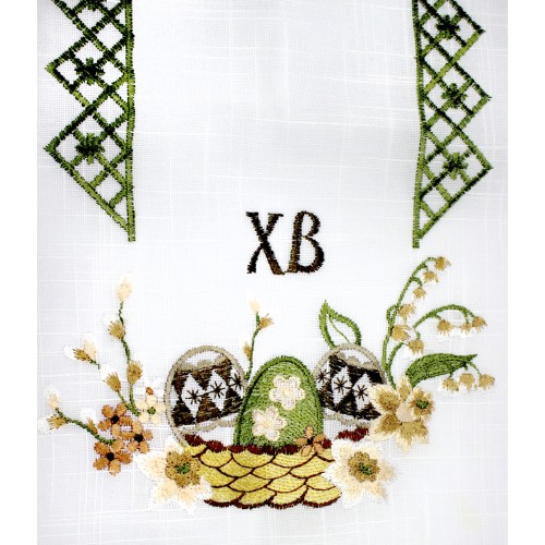 Великодня серветка "Христос Воскрес,крашанки в кошику" прямок. 62х44см №60264