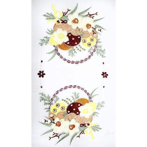 Великодня серветка "Крашанки в кошику" прямок. 62х44см №43256