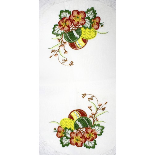 Великодня серветка "Крашанки в квітах" овальн. 62х44см №2510