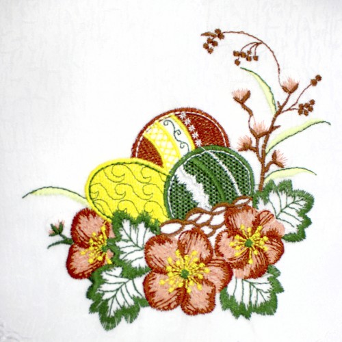 Великодня серветка "Крашанки в квітах" овальн. 62х44см №2510