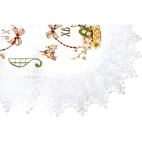 Великодня серветка "Крашанки з котиками в кошику" овальн. 62х44см №029