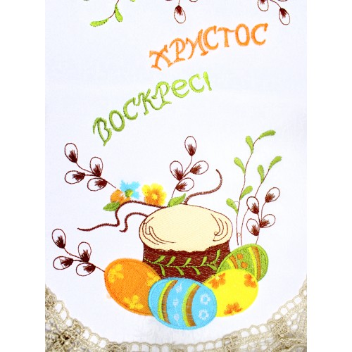 Великодня серветка "Паска з крашанками" овальн. 62х44см №011