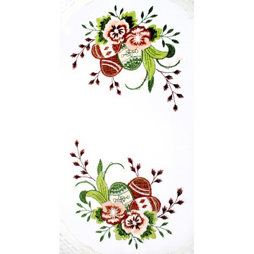 Великодня серветка "Крашанки з квітами" овальн. 62х44см №2531