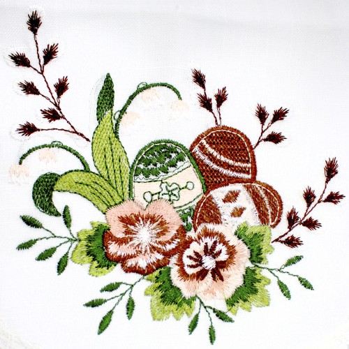 Великодня серветка "Крашанки з квітами" овальн. 62х44см №2531