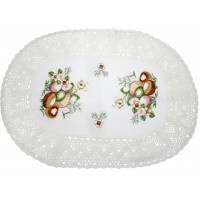 Великодня серветка "Крашанки з квітами" овальн. 62х44см №2519