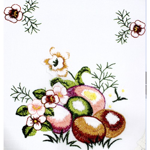 Великодня серветка "Крашанки з квітами" овальн. 62х44см №2519