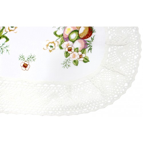 Великодня серветка "Крашанки з квітами" овальн. 62х44см №2519