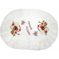 Великодня серветка "Христо Воскрес,паска з церквою" овальн. 62х44см №019