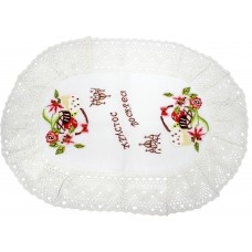 Великодня серветка "Христо Воскрес,паска з церквою" овальн. 62х44см №019