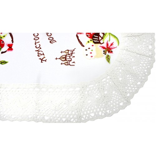 Великодня серветка "Христо Воскрес,паска з церквою" овальн. 62х44см №019