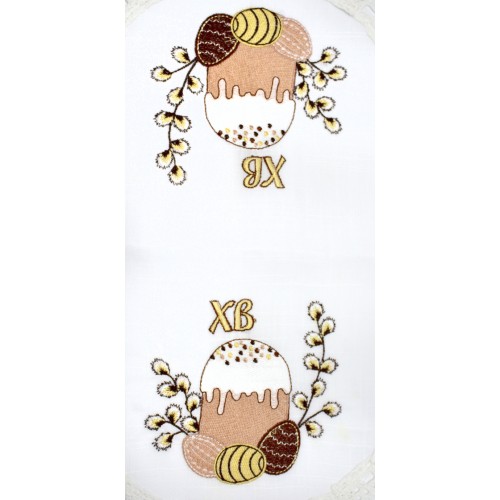 Великодня серветка "Паска з крашанками" овальн. 62х44см №2521