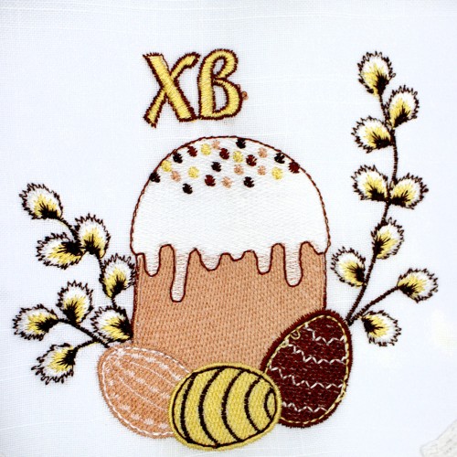 Великодня серветка "Паска з крашанками" овальн. 62х44см №2521