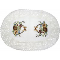 Великодня серветка "Крашанки з котиками в кошику" овальн. 62х44см №30095