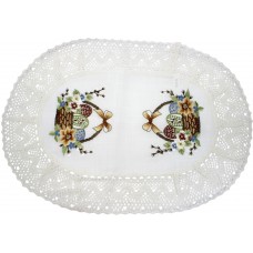 Великодня серветка "Крашанки з котиками в кошику" овальн. 62х44см №30095