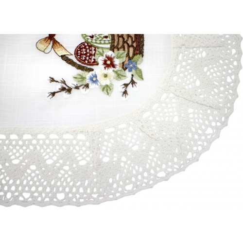 Великодня серветка "Крашанки з котиками в кошику" овальн. 62х44см №30095