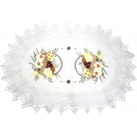 Великодня серветка "Крашанки в кошику" овальн. 62х44см №43262