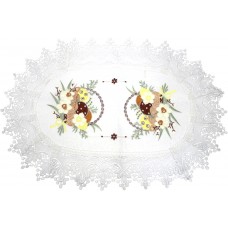Великодня серветка "Крашанки в кошику" овальн. 62х44см №43262